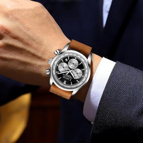 Image of LIGE Mens Roulette Wheel Watches Casino Themed Quartz Analog Watch 3ATM Waterproof Glowing Man Wrist Watches