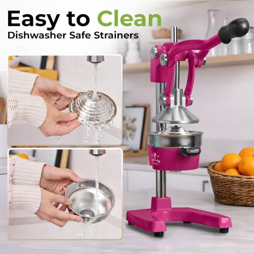 Image of Zulay Kitchen Cast Iron Juicer - Heavy Duty Manual Juicer with Detachable Strainers for Easy Cleaning, Orange Juice Press for Citrus Fruits, Perfect for Bartenders, Juice Lovers & Health Enthusiasts