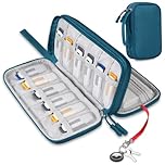 Lacdo USB Flash Drive Case Thumb Drive Holder Case Organizer Portable Electronic Accessories Storage Bag for SanDisk/SamData/Samsung USB Flash Drives Jump Drive Memory Stick, Cable, Medium Size-Green