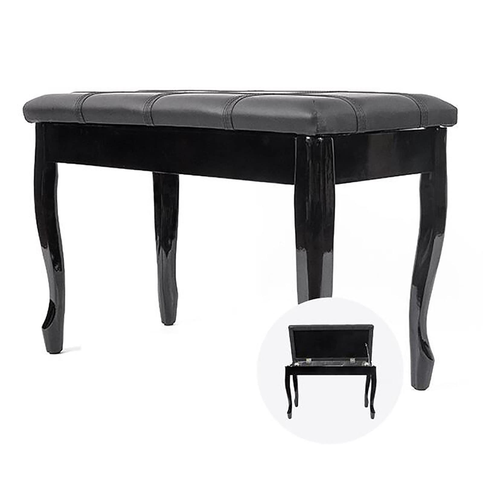 Panca per pianoforte con imbottitura impermeabile e scomparto per spartiti musicali, materiali ecologici