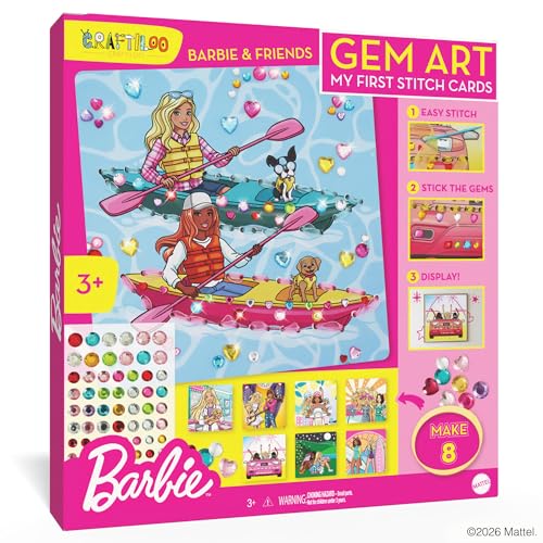 Art diamant autocollant Barbie : album créatif sans colle pour développer la motricité