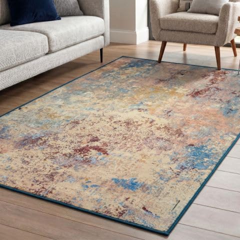 Image of Dream Weaverz Anti Slip Rectangular Carpet for Living Room & Hall | Silk | Flat Woven Soft Washable Floor Mat for Home, Bedroom Floor & Kitchen | Durable Anti Skid Rug for Daily Use (4 X 6) feet