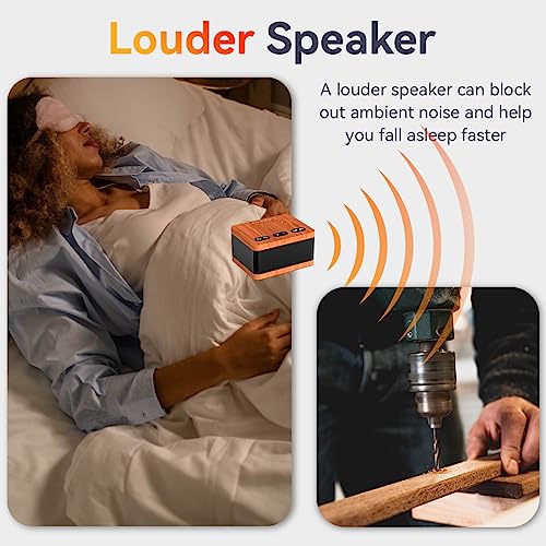 Image of DailyBody Sound Machine White Noise Machine with 30 Soothing Sounds 32 Levels Volume 5 Timers and Memory Function Effectively Blocks Noise Ideal Sleep Machine for Baby Kids Adults (Wood Grain)