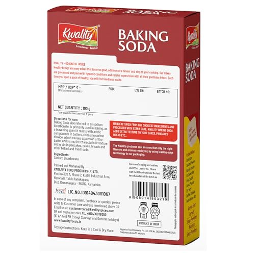 Image of Kwality Baking Soda 100g | Versatile raising agent for baking | cleaning, and deodorizing | free from additives.