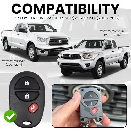 Image of for Toyota Key Fob Cover with Built-in Bottle Opener - Rugged Protective Shell for Tundra (2007-2017) & Tacoma (2005-2015) - Enhanced Grip & Durability - Key Fob Replacement Shell - Custom Colors