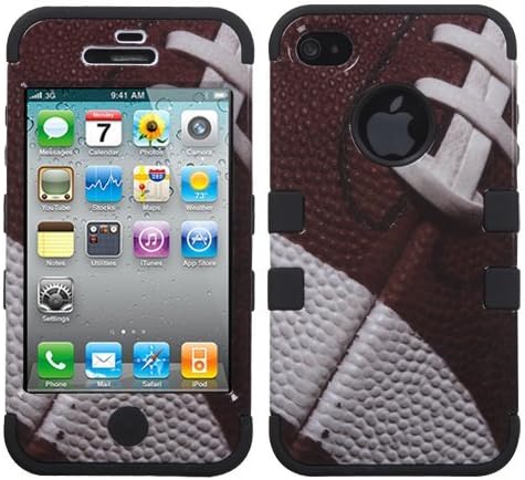 HJX Football/Black iphone 4/4S Newest Fashion Three-Pieces Premium TUFF Case Protective For Apple iPhone 4 4G 4S