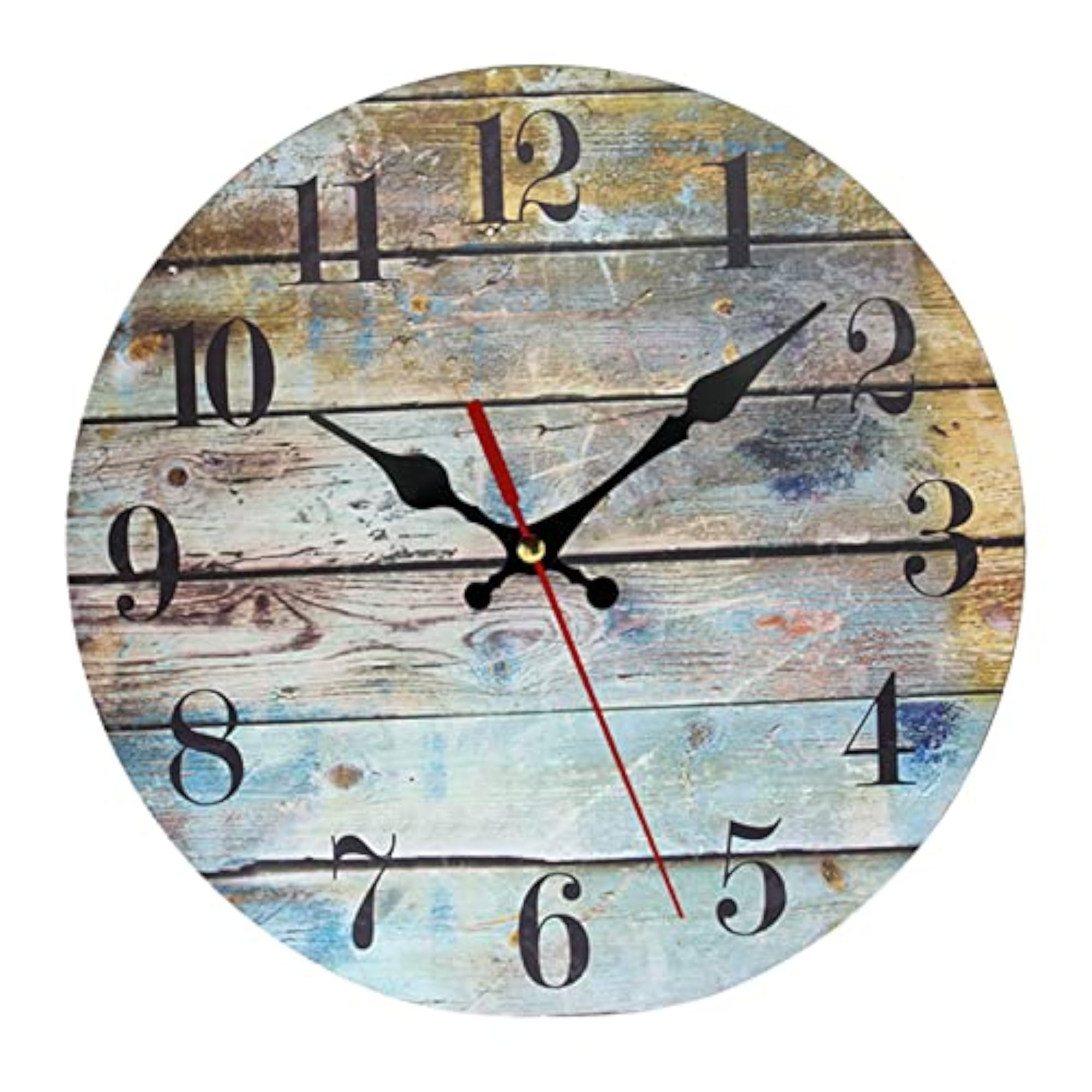 Wood Wall Clock Decors Silent for Rustic Homes