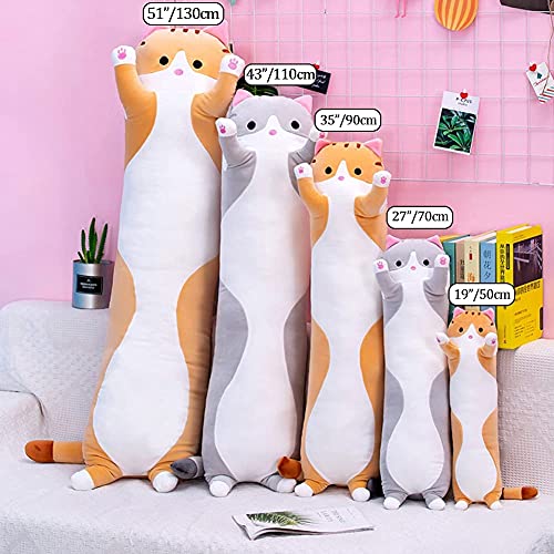 Oeonuas ONS Cute Cat Plush Long Body Pillow Cuddle Cartoon Stuffed Animals Cat Plushie Soft Doll Pillows Gifts thumb #5