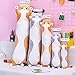 Cute Cat Plush Long Body Pillow Cuddle Cartoon Stuffed Animals Cat Plushie Soft Doll Pillows Gifts for Kids Girls(Gray, 35 Inches), 1 Count (Pack of 1)