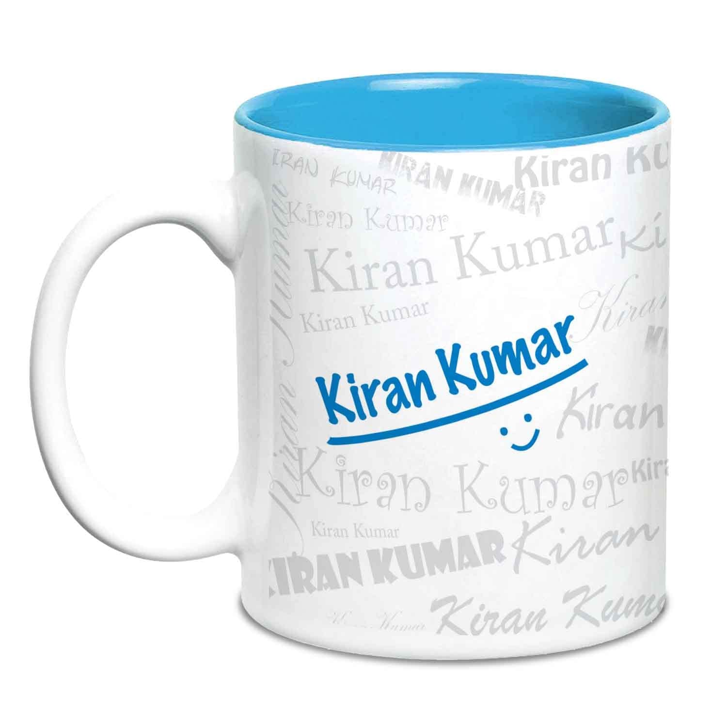 Hot Muggs Me Graffiti Mug - Kiran Kumar Personalised Name Ceramic, 315ml, 1 Unit