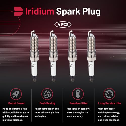 Image of BDFHYK 94051 Platinum Iridium Spark Plugs Compatible with Chevy 2016-2022 Spark 1.4L L4, 2016-2019 Volt 1.5L L4 Replacement for SILZNAR6D9 12637197 Set of 4