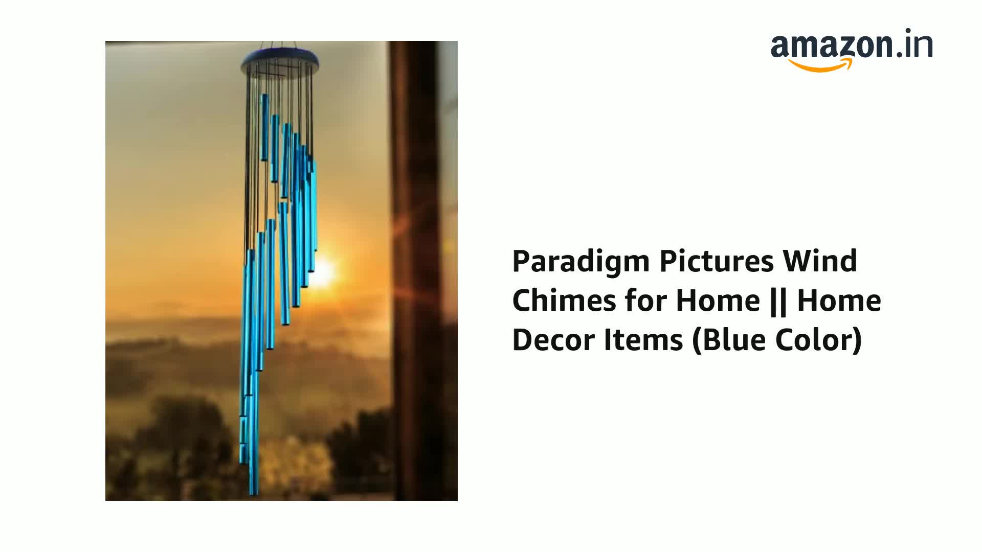 Paradigm Pictures 18 Pipe Wind Chime for Home | Blue Color Big