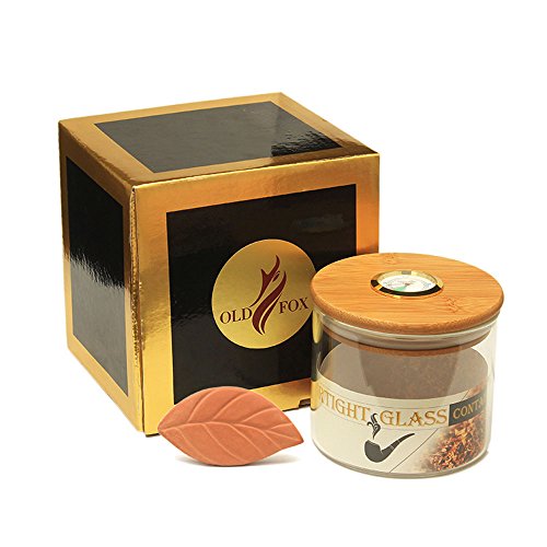 MUXIANG Tobacco Jar Cigar Storage Jar Cigar Humiditor Small Round Humidifier Glass Airtight Preserve Tobacco Pipe WMCG0014