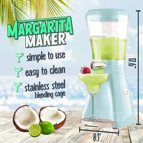 Image of Nostalgia Margarita Machine - Blender for Smoothies, Margaritas, Daiquiris, and Slushies - Aqua - 64-Ounce