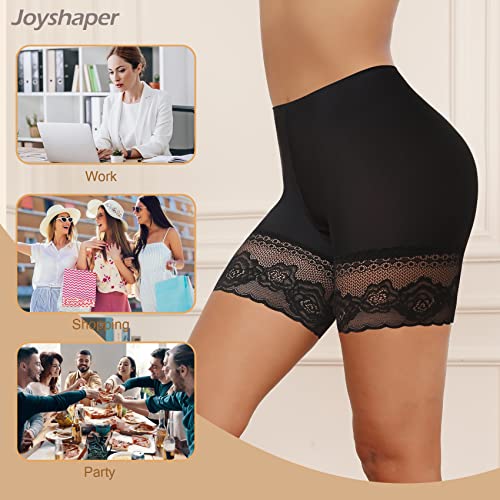 Joyshaper Slip Shorts For Under Dresses Thigh Bands Anti Chafing Lace Panties Underwear Women Base Layer (Black, Xl) #TOP4