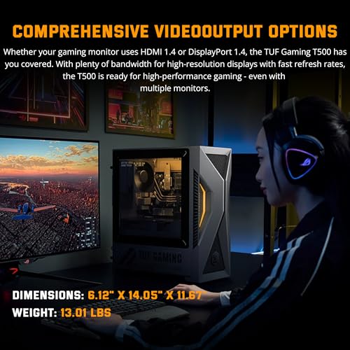 Image of ASUS TUF 15L Gaming Desktop, Intel Core i7-13620H Processor, NVIDIA GeForce RTX 5060 Graphics, 1TB M.2 NVMe PCIe 4 SSD,16GB DDR5 RAM, Windows 11 Home, Gray