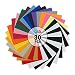 QuuCut Heat Transfer Vinyl Bundle : 10" x 12", Sheets 30-Colors Assorted Pack Iron on HTV Vinyl for Any Plotter/Silhouette Cameo/Cricut & Heat Press Machine