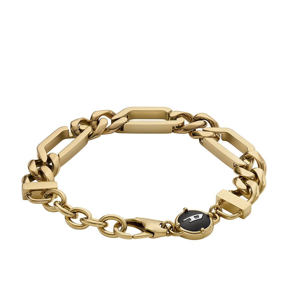 Diesel Pulsera de hombre de acero inoxidable en 2 tonos con cierre de mosquetón