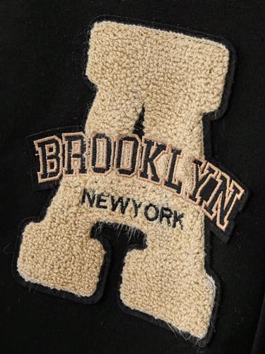 GORGLITTER Men's Letter Graphic Color Block Baseball Jacket Button Front Long Sleeve Bomber Jackets3