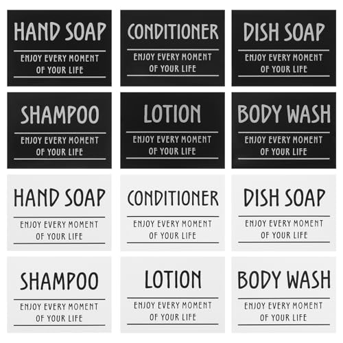 NOLITOY Etiquetas De Etiqueta De Baño De 12 Piezas Etiquetas Impermeables Etiquetas De Tocador Etiquetas De Baño Para Organizar Etiquetas De Jabón Etiquetas De Jabón A Mano Etiquetas De