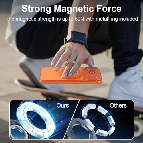 Image of ZORBES 1Pcs Magnetic Phone Ring Stand Support, 360 Degree Swivel Folding Phone Ring Grip Fidget Toy for Stress Relief, Aluminum Alloy Finger Holder Stand Phone Holder Grip