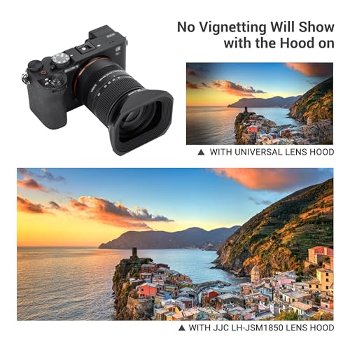 Image of JJC Metal Square Lens Hood for Sigma 18-50mm f /2.8 DC DN Contemporary Lens | Replaces Sigma LH-582-02 Lens Hood, No Vignetting, with Protective Hood Cap, Not Affect The Use of 55mm Filter