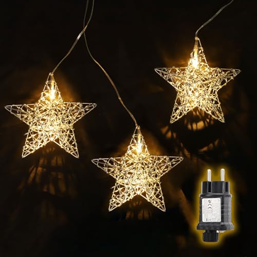SALCAR LED Weihnachtsstern Beleuchtet Außen Innen, 3 Sterne LED...