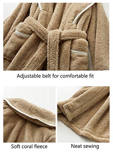 Only Faith Men's Lengthen Winter Flannel Bathrobe Casual Warm Sleepwear4