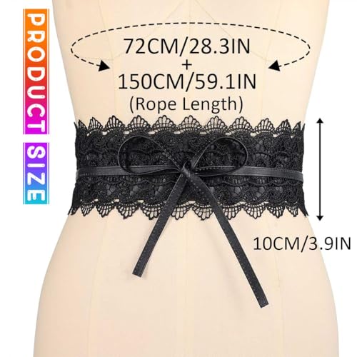 COSYDAYS Obi Waist Belt Lace Black Wide Wrap Corset Belts for Women3