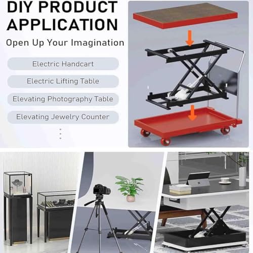 LYDZUSDP Coffee Table Lift,Electric Scissor Lift Table with Remote Control,Height Adjustable Electric Lifting Platform,Load Capacity 50kg/100kg/150kg(100KG)