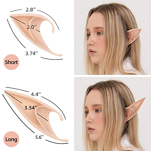 Mostory Elf Ears With Woodland Flower Crown Fairy Headband And 2 Pairs Soft Pixie Ears Set Elf Floral Headpiece Elven Tiara For Women Girls Renaissance Halloween Wedding Bridal Cosplay #TOP4