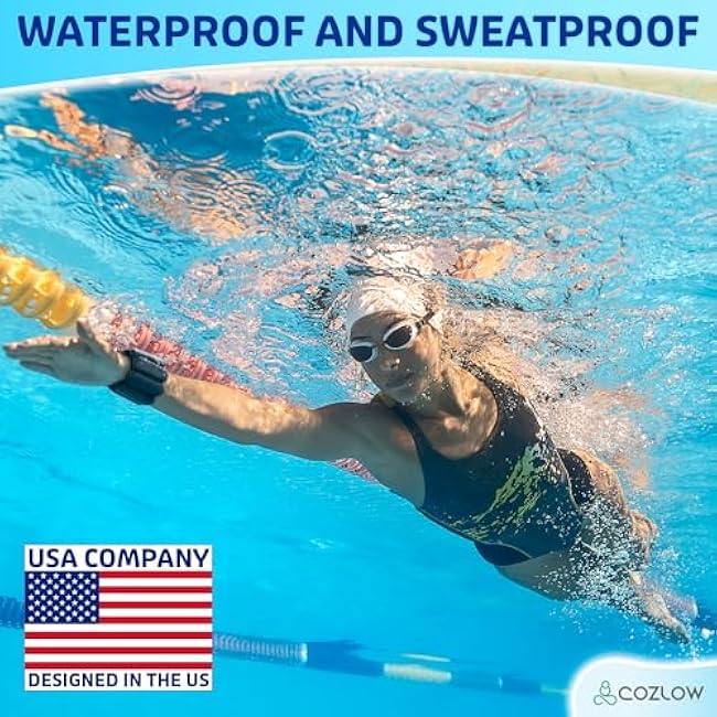 Cozlow - Ankle & Wrist Weights - for Men & Women - 1 Pair - Adjustable Silicone Workout Bands for Fitness & Strength Training - Wearable Leg & Cuff Weight Straps for Yoga & Dance