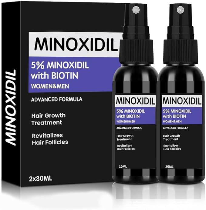 5% Minoxidil Spray for Men Women, 2 pcs 30ml Minoxidil for Women Hair Growth, Minoxidil for Men Hair and Beard Growth Spray