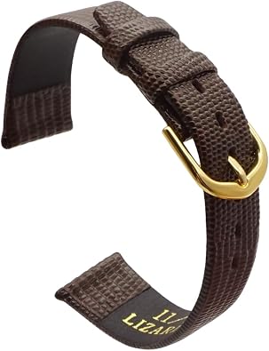 Lizard Grain Watch Strap Black and Brown Calf Genuine Leather 12mm 14mm 16mm 18mm 19mm 20mm 21mm Watchband Thin Soft Watch Band For Woman or Man