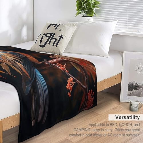 Couverture De Luxe À Chaud Oiseau Plaid Canape en Flannel Douillette