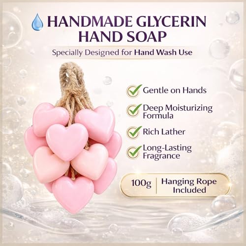 HANDMADE HEAVEN CREATION Heart Shaped Grapes Hanging Soap 100g Pink - Image 7