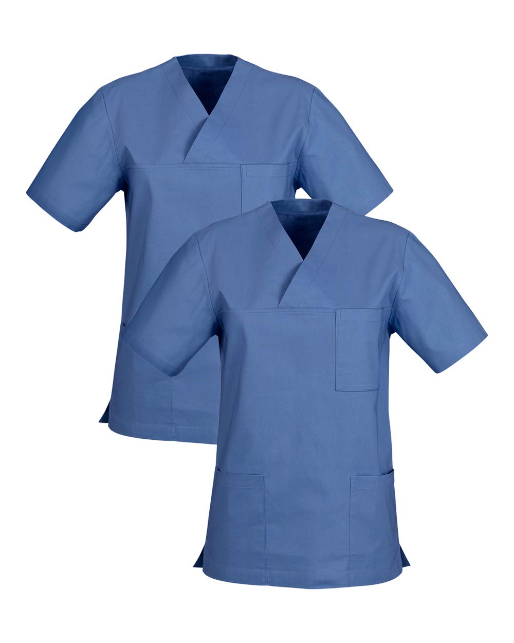 CLINIC DRESS Schlupfkasack im Doppelpack Unisex Kasacks Schlupfhemd für die Pflege oder Medizin in 100% Baumwolle 60 Grad Wäsche