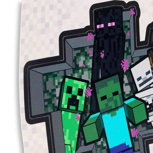 Image of Minecraft Characters Adhesive Vinyl Decal - Fun Minecraft Sticker Featuring a Creeper, Zombie, Enderman, Skeleton and Spider