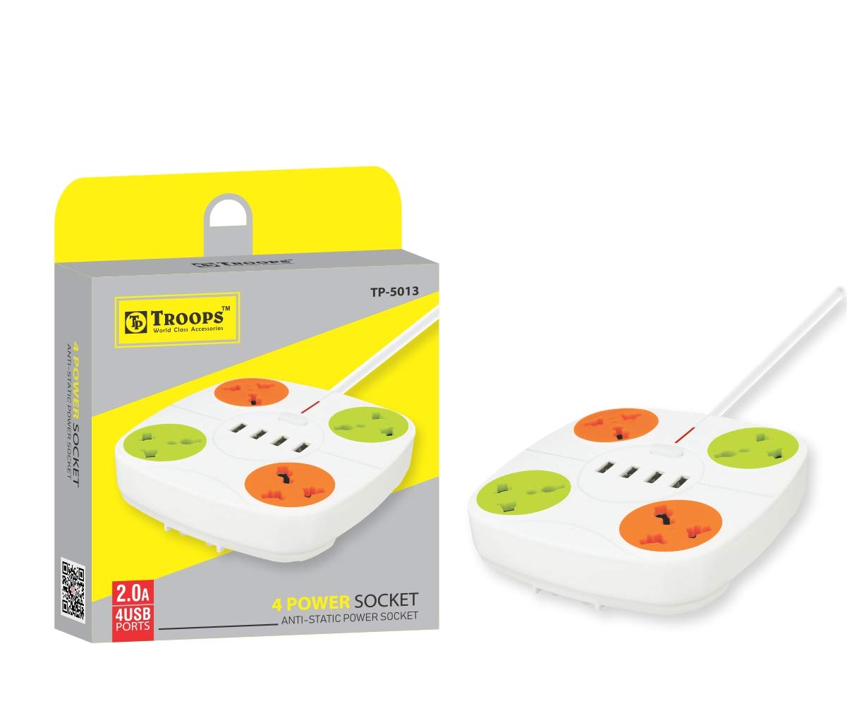 Amazon.in: Buy TP TROOPS TP-5013 Spike Guard Plug 4 Outlet with 4