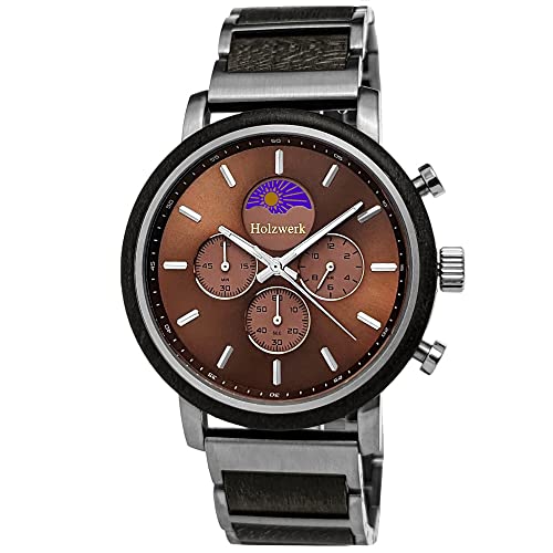 Holzwerk Germany® - Orologio da uomo, realizzato a mano, in