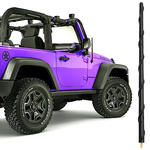 Image of BASIKER 16 Inch Antenna Fit for 2007-2026 Jeep Wrangler Gladiator JK JL 4xe | Truck Pickup Off-Road Car Accessories, Rubicon Sahara Unlimited, Long Antenna Factory Replacement, Upgrade Radio FM AM Signal