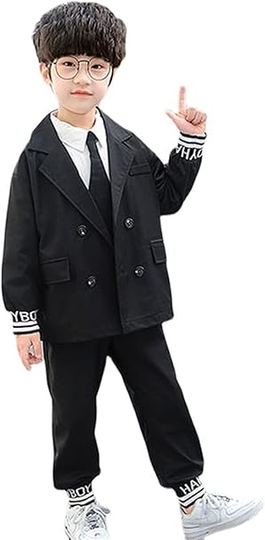 Amazon Co Jp スーツ 子供服 男の子 卒業式 入学式 小学生 卒園式 新年会 普段着 フォーマル キッズ 七五三 上下セット大きいサイズ お受験 結婚式 発表会 誕生日 110 1 130 140 150 160 170 ブラック 130 服 ファッション小物