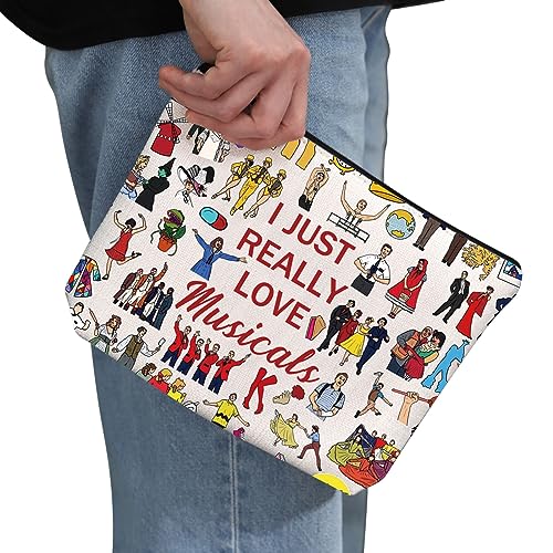 PYOUL Theatre Musical Lover Gift I Just Really Love Musicals Makeup Bag Broadway Fan Cosmetic Bag Broadway Merchandise (Really Love Musicals B) - Image 2