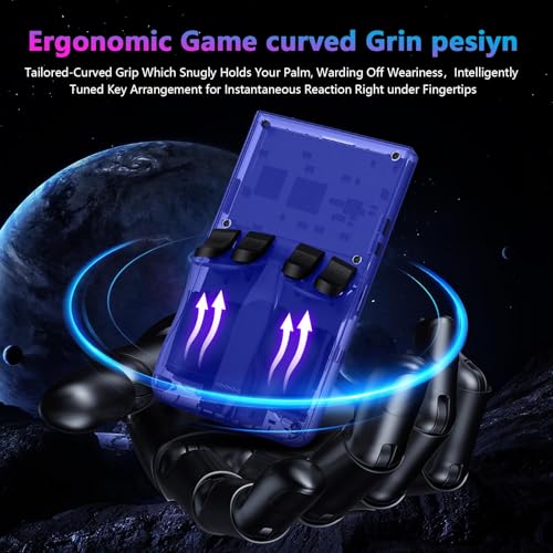 Image of Retro Handheld Game Console, R36MAX Portable Hand Held Open Source Linux System, 4.0 Inch 720x720 IPS Screen, Support 18,000+ Classic Game, 4000mAh Battery Retro Gaming Console (Blue 1GB)