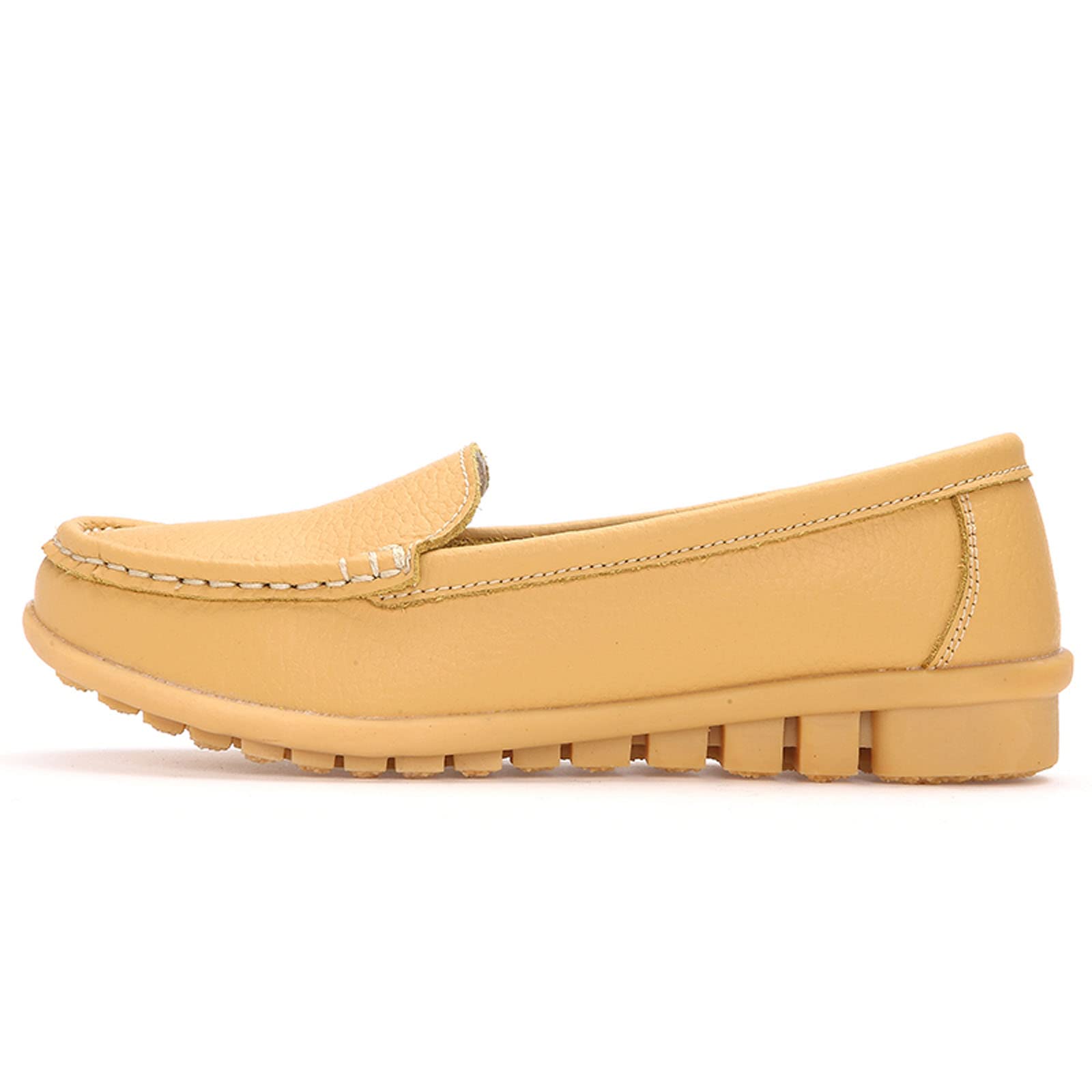 Meidiastra Mocasines Penny para mujer, zapatos planos de trabajo para enfermería, zapatos planos para mujer, Amarillo, 38 EU