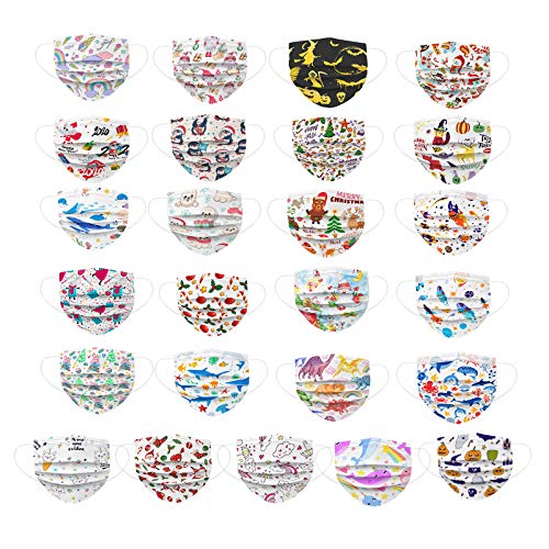 CHENtian1 Einweg-Mundschutz für Kinder 50 Stück staubdicht und atmungsaktiv 25 Drucken 2 Stück pro Drucken unabhängige Verpackung Mund und