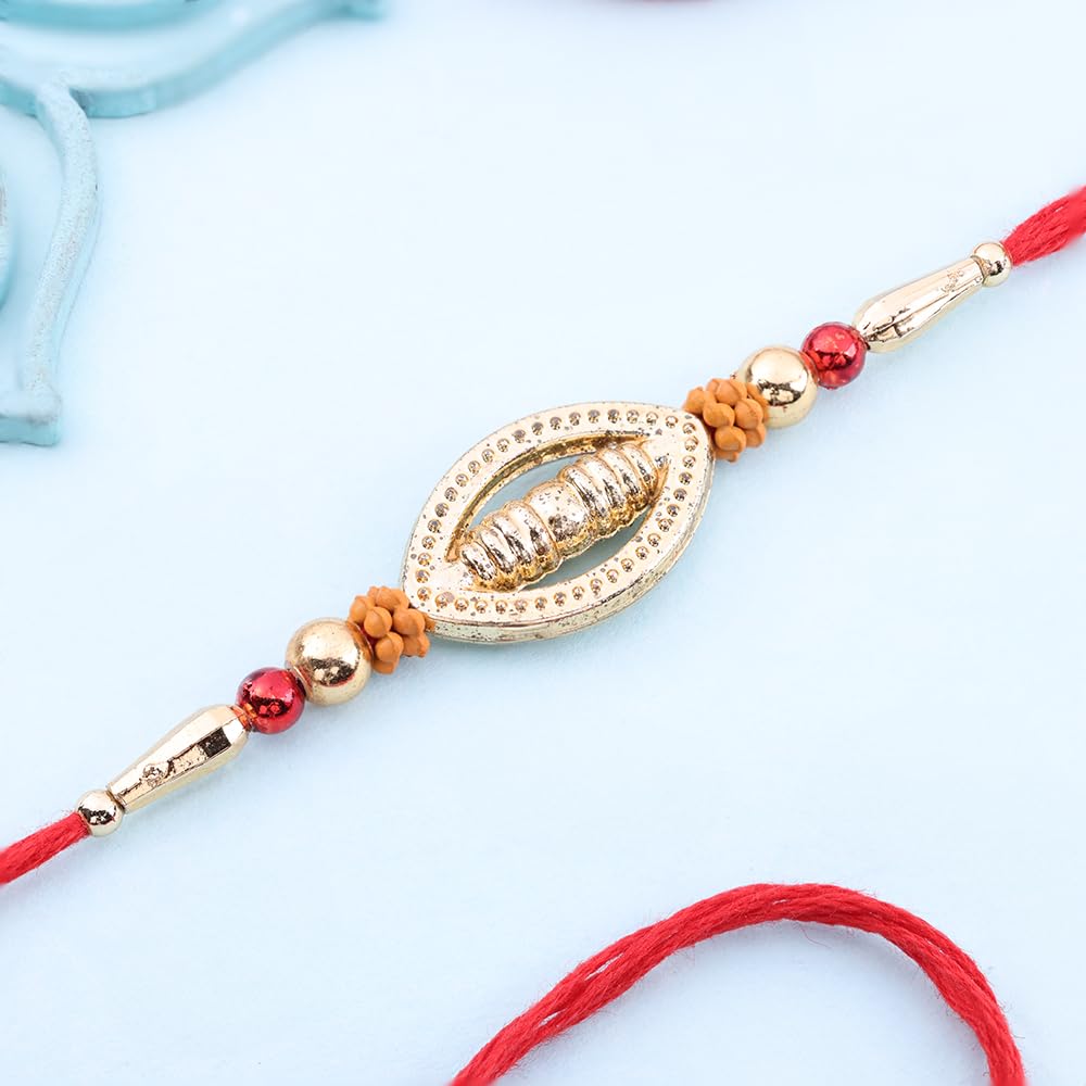 Floweraura Raksha Bandhan Celebrations Handcrafted Designer Dora Rakhi - Rakhi Set for Brother | Bhai | Kids | Boy | Cousins | Handmade Rakshabandhan Gift Set