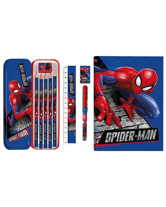 Disney Set regalo di cancelleria da colorare per bambini, motivo: Spider-Man Back to School