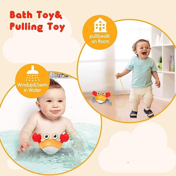 Image of COSMOBABY Premium Crawling and Swimming Bath Toy Crab for Boys and Girls Proudly Made in India