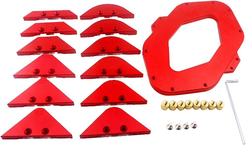 Woodworking Fillet Gauge Radius Quick-Jig Router Table Round Corner Template R5-R35 T10-T30 Aluminium Alloy
